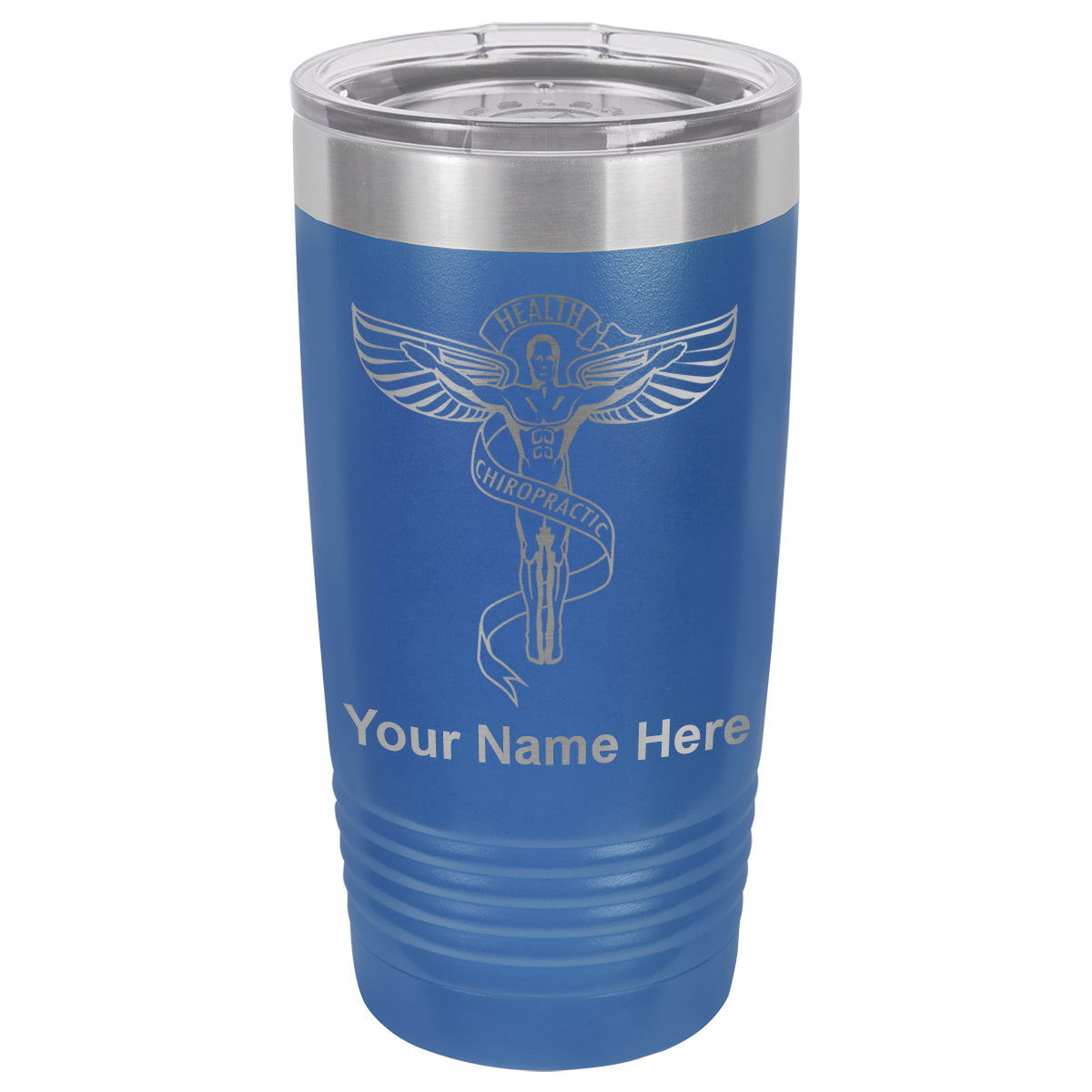 20oz Vacuum Insulated Tumbler Mug, Chiropractic Symbol, Personalized Engraving Included