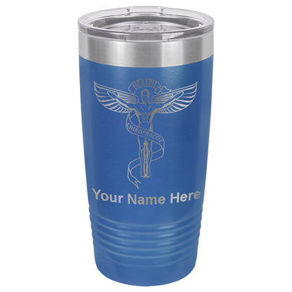 20oz Vacuum Insulated Tumbler Mug, Chiropractic Symbol, Personalized Engraving Included