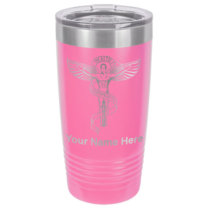 20oz Vacuum Insulated Tumbler Mug, Chiropractic Symbol, Personalized Engraving Included
