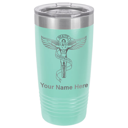 20oz Vacuum Insulated Tumbler Mug, Chiropractic Symbol, Personalized Engraving Included