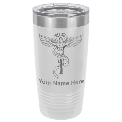 20oz Vacuum Insulated Tumbler Mug, Chiropractic Symbol, Personalized Engraving Included