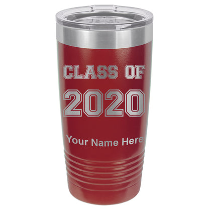 20oz Vacuum Insulated Tumbler Mug, Class of 2020, 2021, 2022, 2023 2024, 2025, Personalized Engraving Included