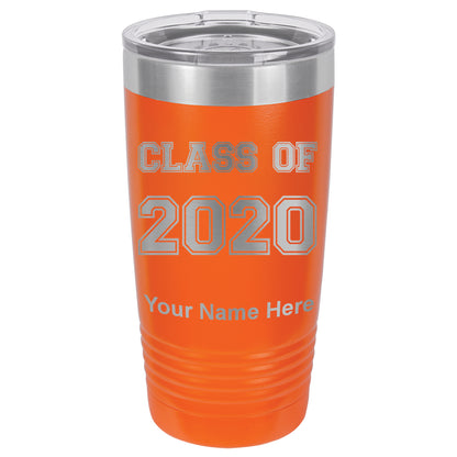 20oz Vacuum Insulated Tumbler Mug, Class of 2020, 2021, 2022, 2023 2024, 2025, Personalized Engraving Included