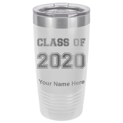 20oz Vacuum Insulated Tumbler Mug, Class of 2020, 2021, 2022, 2023 2024, 2025, Personalized Engraving Included