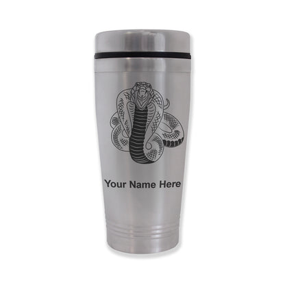 Commuter Travel Mug, Cobra Snake, Personalized Engraving Included