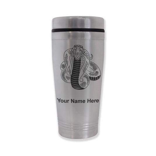 Commuter Travel Mug, Cobra Snake, Personalized Engraving Included
