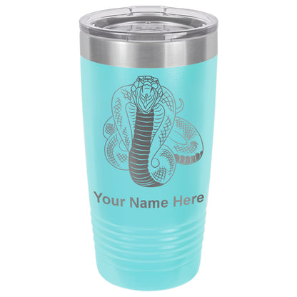 20oz Vacuum Insulated Tumbler Mug, Cobra Snake, Personalized Engraving Included