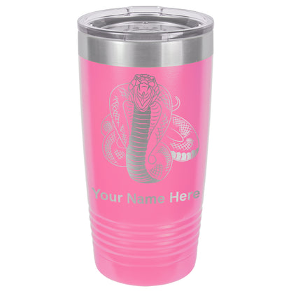 20oz Vacuum Insulated Tumbler Mug, Cobra Snake, Personalized Engraving Included
