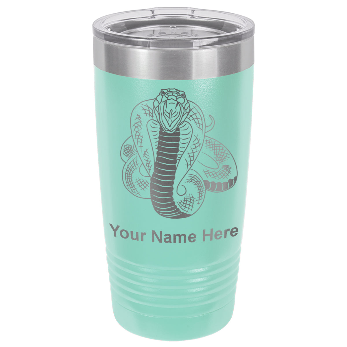 20oz Vacuum Insulated Tumbler Mug, Cobra Snake, Personalized Engraving Included