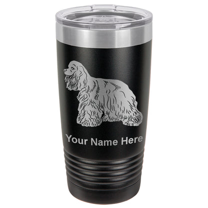 20oz Vacuum Insulated Tumbler Mug, Cocker Spaniel Dog, Personalized Engraving Included