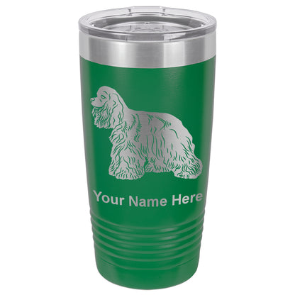 20oz Vacuum Insulated Tumbler Mug, Cocker Spaniel Dog, Personalized Engraving Included