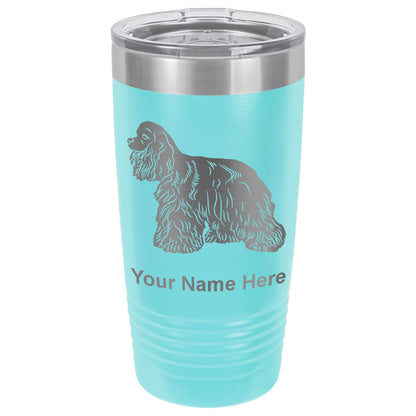 20oz Vacuum Insulated Tumbler Mug, Cocker Spaniel Dog, Personalized Engraving Included