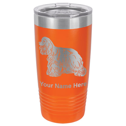 20oz Vacuum Insulated Tumbler Mug, Cocker Spaniel Dog, Personalized Engraving Included