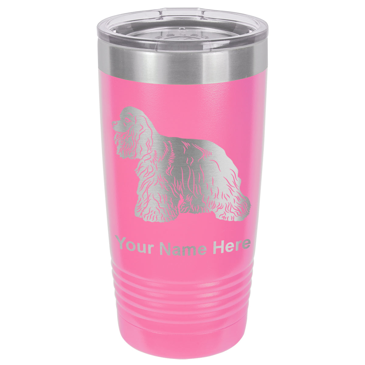 20oz Vacuum Insulated Tumbler Mug, Cocker Spaniel Dog, Personalized Engraving Included