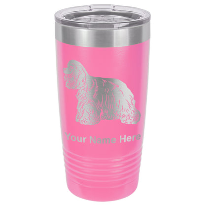 20oz Vacuum Insulated Tumbler Mug, Cocker Spaniel Dog, Personalized Engraving Included