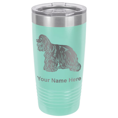 20oz Vacuum Insulated Tumbler Mug, Cocker Spaniel Dog, Personalized Engraving Included