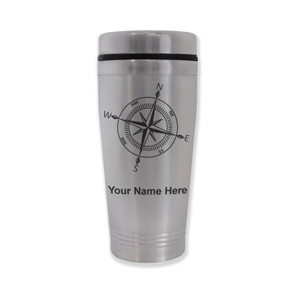 Commuter Travel Mug, Compass Rose, Personalized Engraving Included