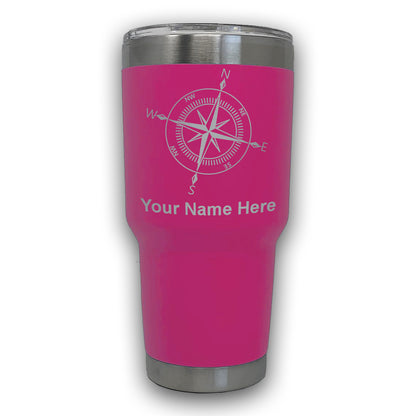 LaserGram 30oz Tumbler Mug, Compass Rose, Personalized Engraving Included