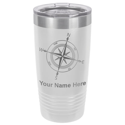 20oz Vacuum Insulated Tumbler Mug, Compass Rose, Personalized Engraving Included