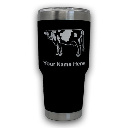 LaserGram 30oz Tumbler Mug, Cow, Personalized Engraving Included