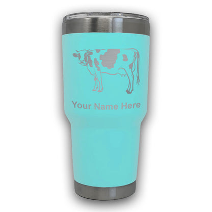 LaserGram 30oz Tumbler Mug, Cow, Personalized Engraving Included