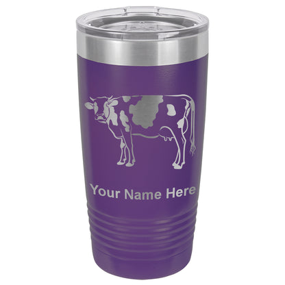 20oz Vacuum Insulated Tumbler Mug, Cow, Personalized Engraving Included
