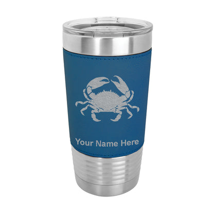 20oz Faux Leather Tumbler Mug, Crab, Personalized Engraving Included - LaserGram Custom Engraved Gifts