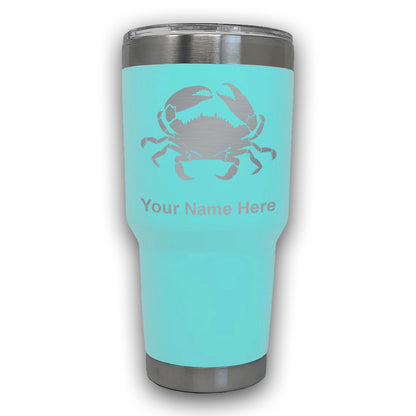 LaserGram 30oz Tumbler Mug, Crab, Personalized Engraving Included