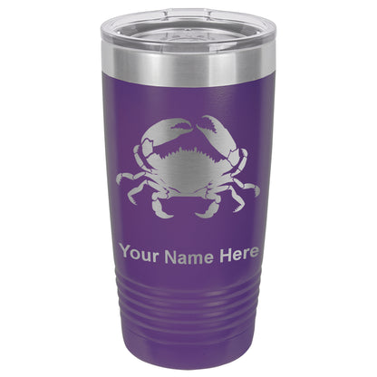 20oz Vacuum Insulated Tumbler Mug, Crab, Personalized Engraving Included
