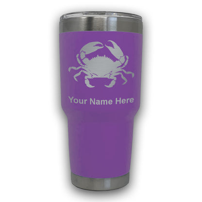 LaserGram 30oz Tumbler Mug, Crab, Personalized Engraving Included