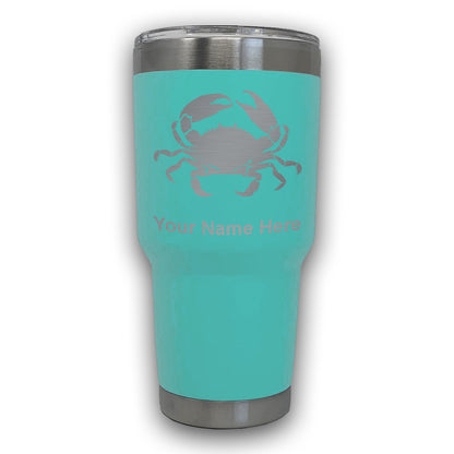LaserGram 30oz Tumbler Mug, Crab, Personalized Engraving Included