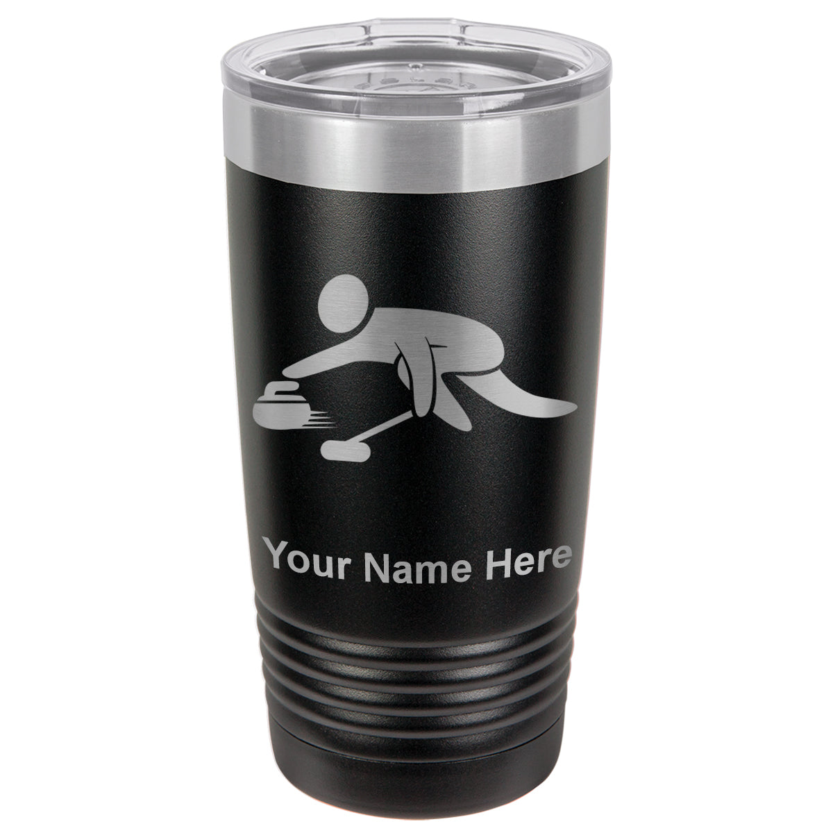 20oz Vacuum Insulated Tumbler Mug, Curling Figure, Personalized Engraving Included