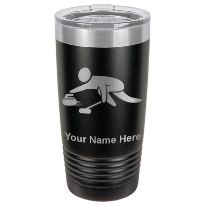 20oz Vacuum Insulated Tumbler Mug, Curling Figure, Personalized Engraving Included