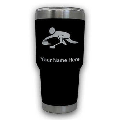 LaserGram 30oz Tumbler Mug, Curling Figure, Personalized Engraving Included