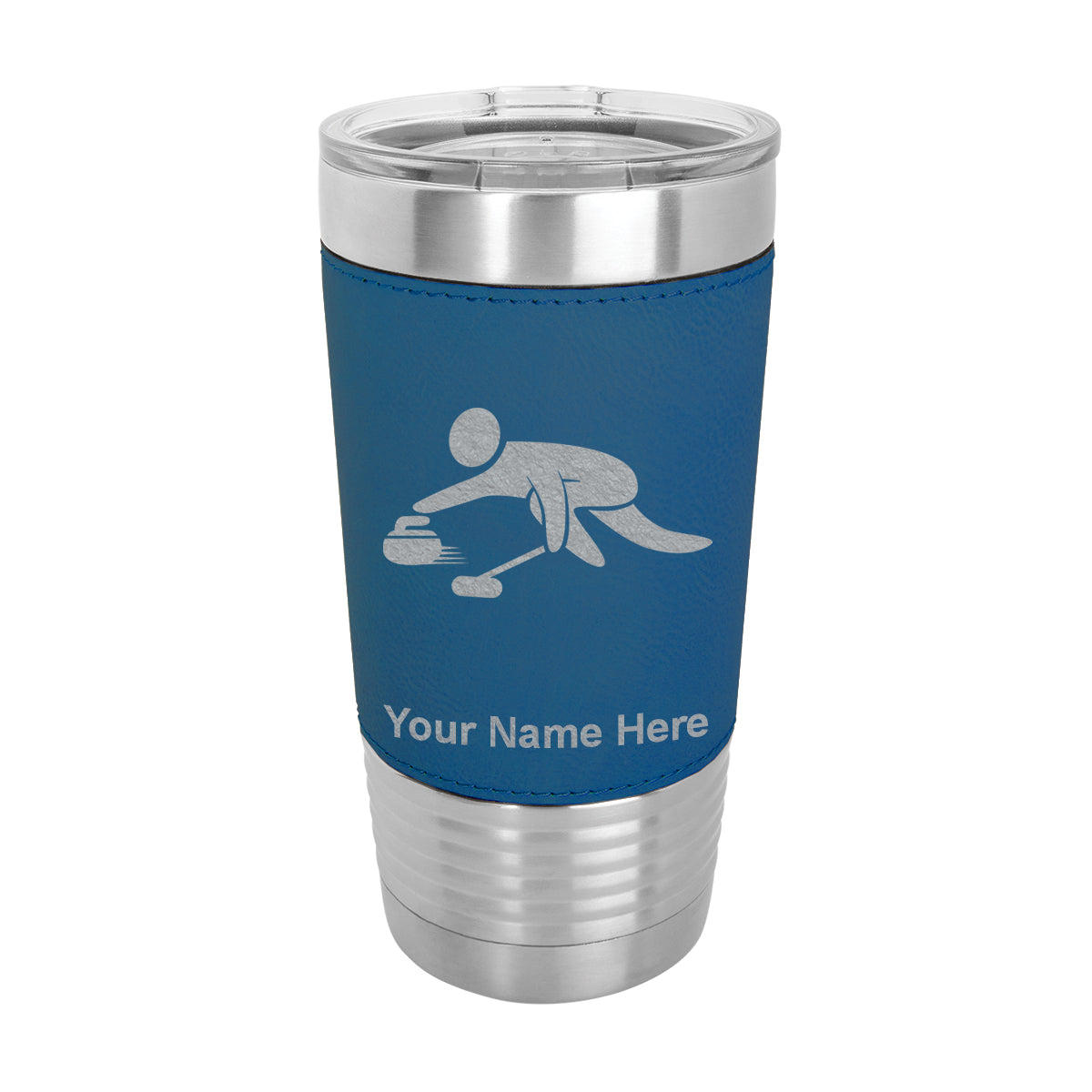 20oz Faux Leather Tumbler Mug, Curling Figure, Personalized Engraving Included - LaserGram Custom Engraved Gifts