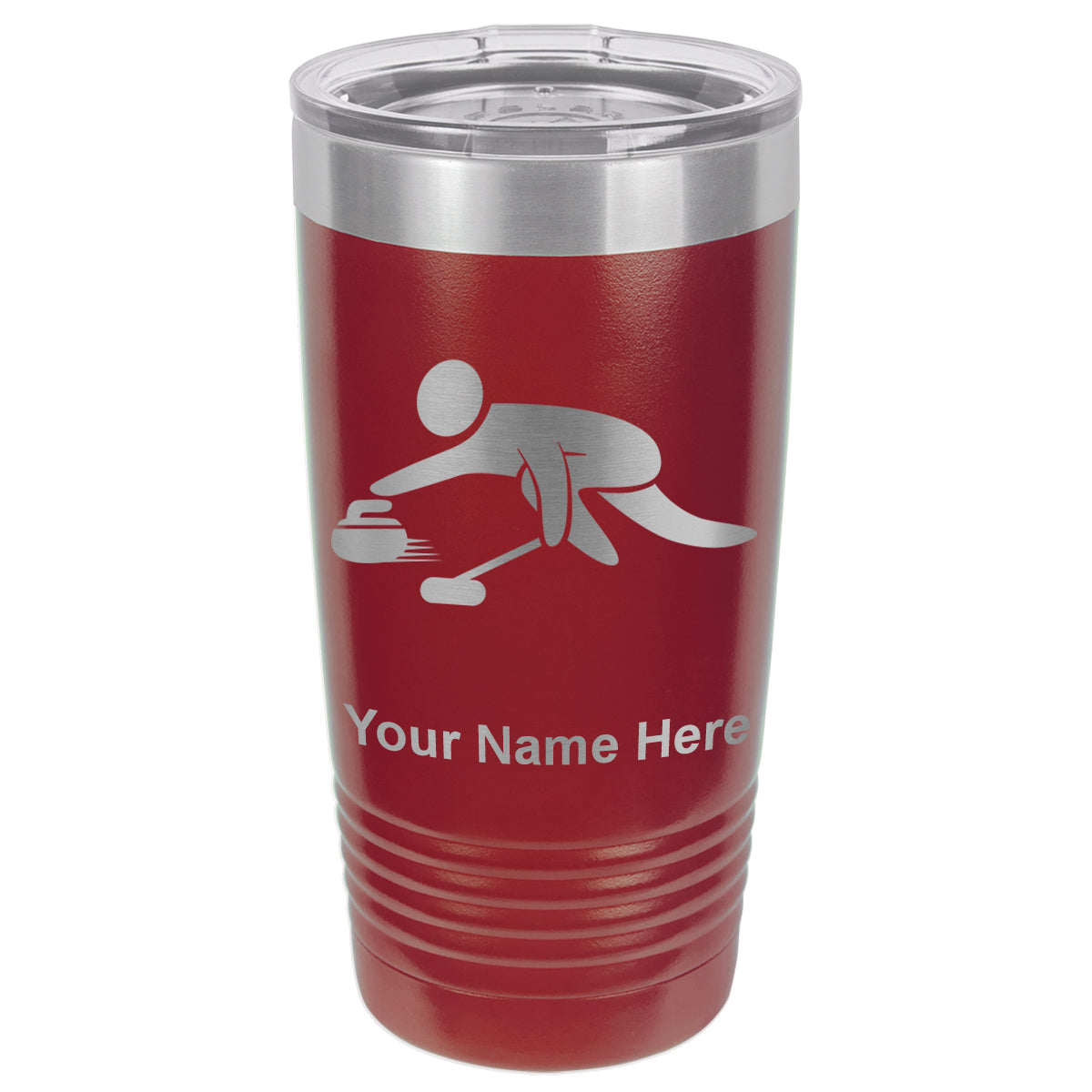 20oz Vacuum Insulated Tumbler Mug, Curling Figure, Personalized Engraving Included