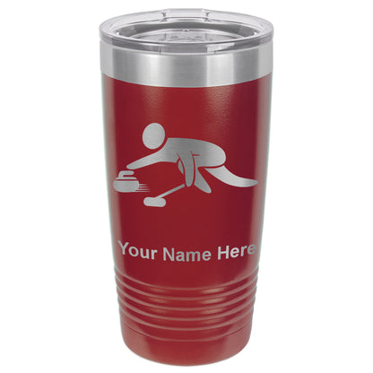 20oz Vacuum Insulated Tumbler Mug, Curling Figure, Personalized Engraving Included
