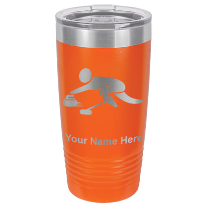 20oz Vacuum Insulated Tumbler Mug, Curling Figure, Personalized Engraving Included