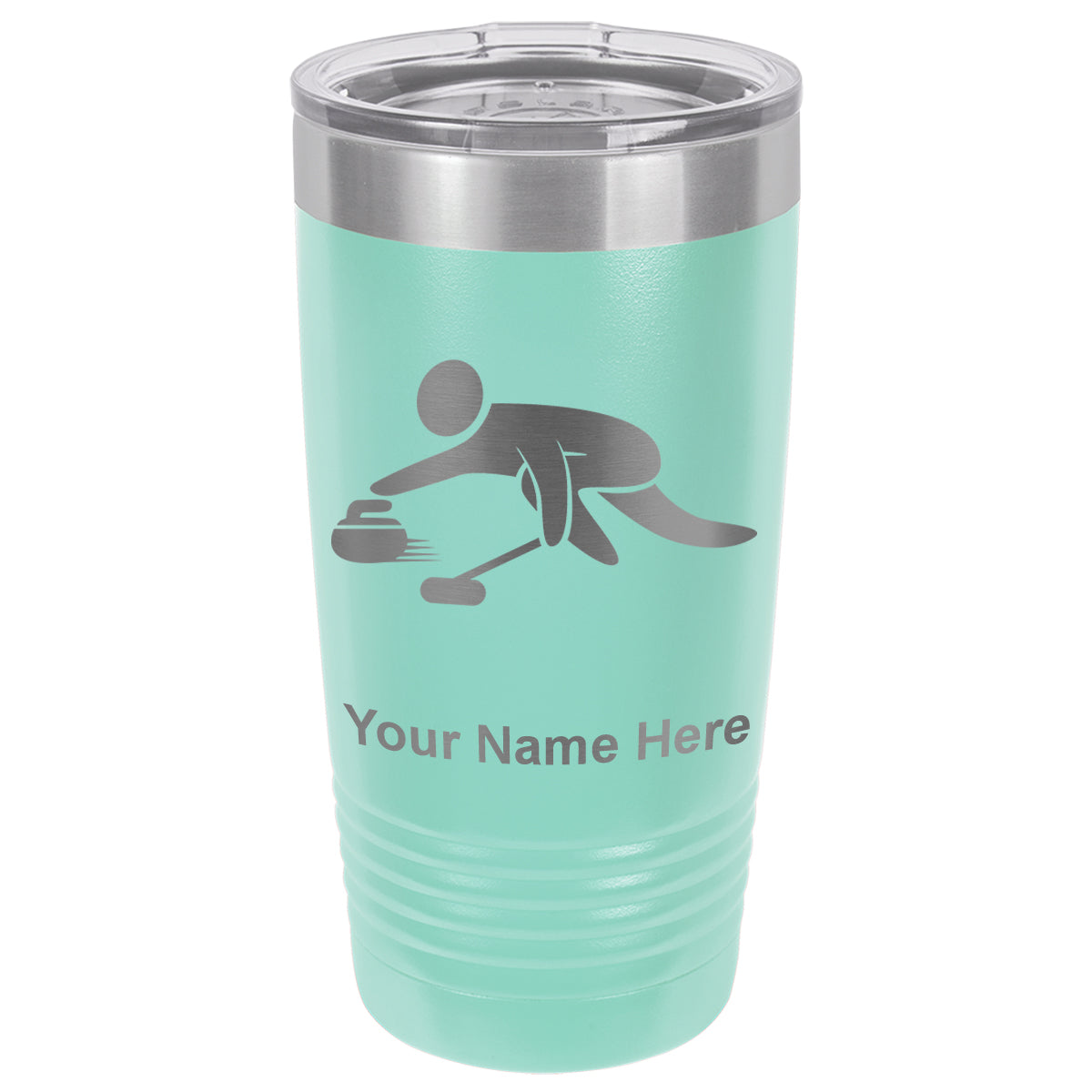 20oz Vacuum Insulated Tumbler Mug, Curling Figure, Personalized Engraving Included