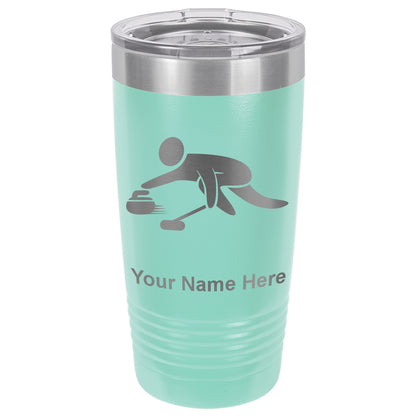 20oz Vacuum Insulated Tumbler Mug, Curling Figure, Personalized Engraving Included
