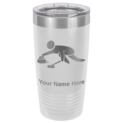 20oz Vacuum Insulated Tumbler Mug, Curling Figure, Personalized Engraving Included