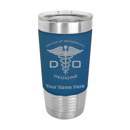 20oz Faux Leather Tumbler Mug, DO Doctor of Osteopathic Medicine, Personalized Engraving Included - LaserGram Custom Engraved Gifts