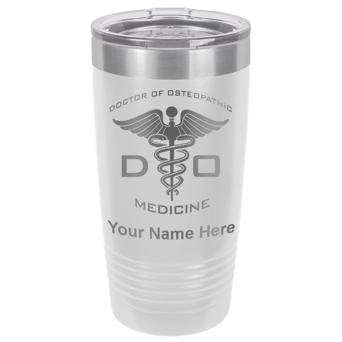 20oz Vacuum Insulated Tumbler Mug, DO Doctor of Osteopathic Medicine, Personalized Engraving Included
