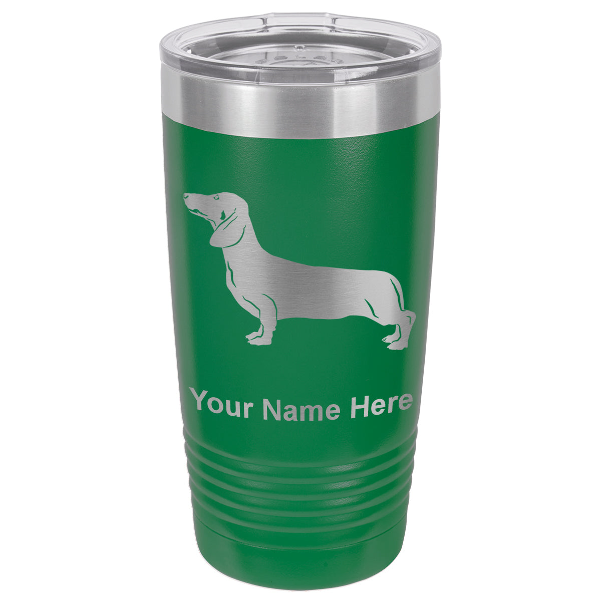 20oz Vacuum Insulated Tumbler Mug, Dachshund Dog, Personalized Engraving Included