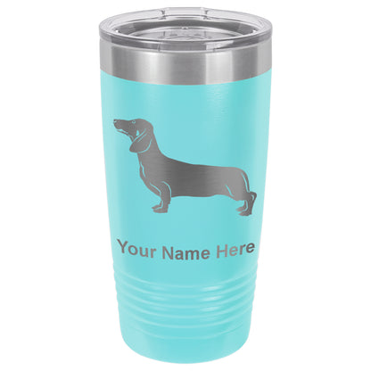 20oz Vacuum Insulated Tumbler Mug, Dachshund Dog, Personalized Engraving Included