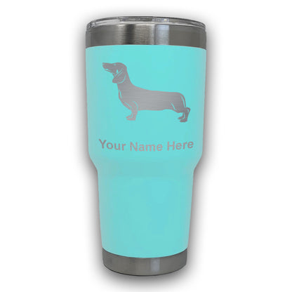 LaserGram 30oz Tumbler Mug, Dachshund Dog, Personalized Engraving Included
