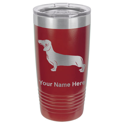 20oz Vacuum Insulated Tumbler Mug, Dachshund Dog, Personalized Engraving Included