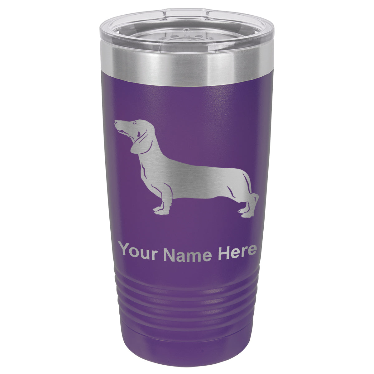 20oz Vacuum Insulated Tumbler Mug, Dachshund Dog, Personalized Engraving Included