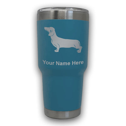 LaserGram 30oz Tumbler Mug, Dachshund Dog, Personalized Engraving Included