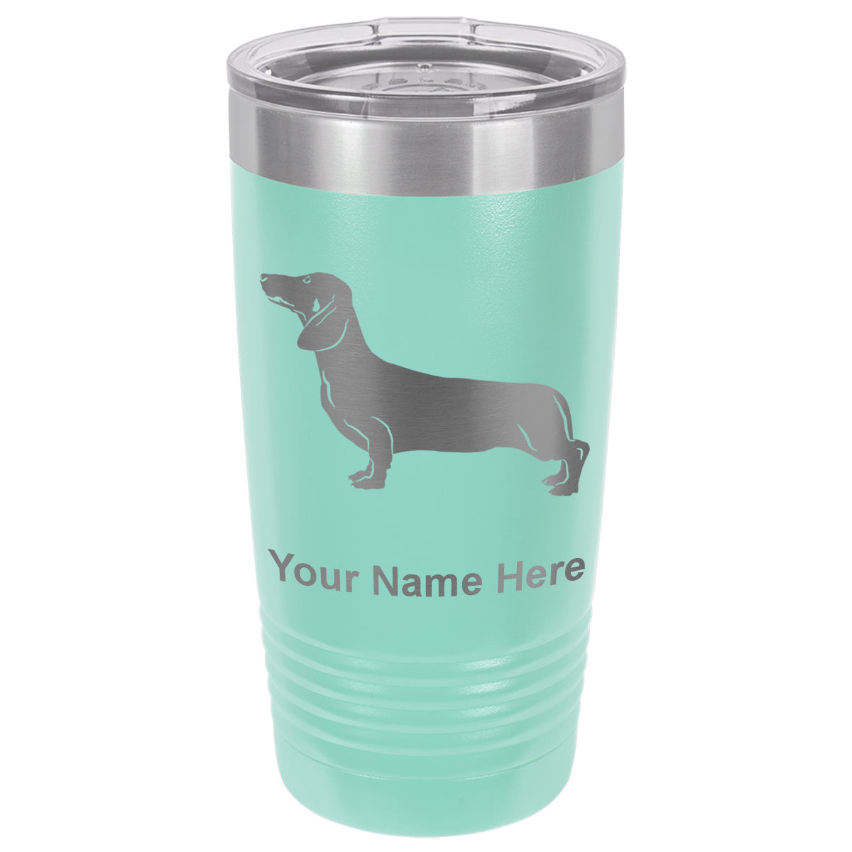 20oz Vacuum Insulated Tumbler Mug, Dachshund Dog, Personalized Engraving Included